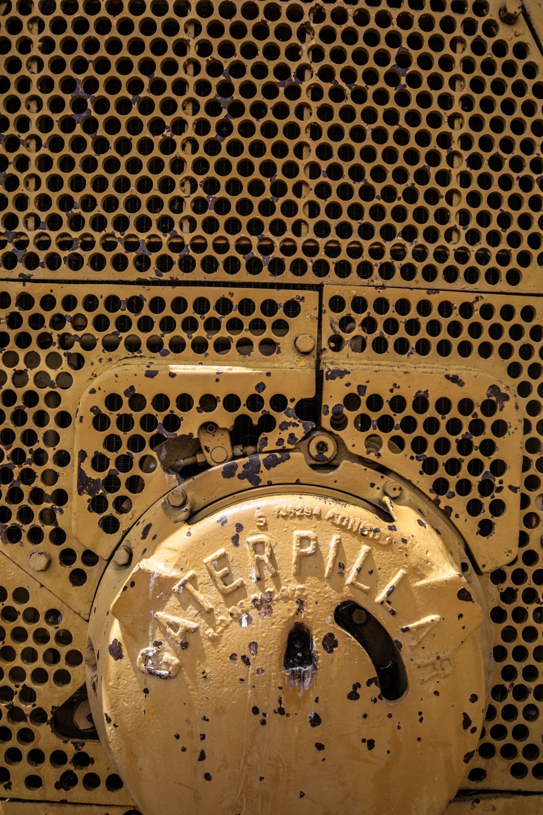 front grille of a caterpillar bulldozer